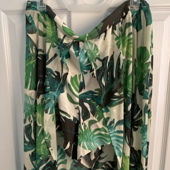 Palm Leaves Mesh Maxi Skirt Sheer Shorts Combo Beach Vacation Plus Size 3X Cover - Picture 10 of 10